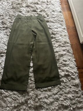 Zara Wide-Leg Pants in Olive Green